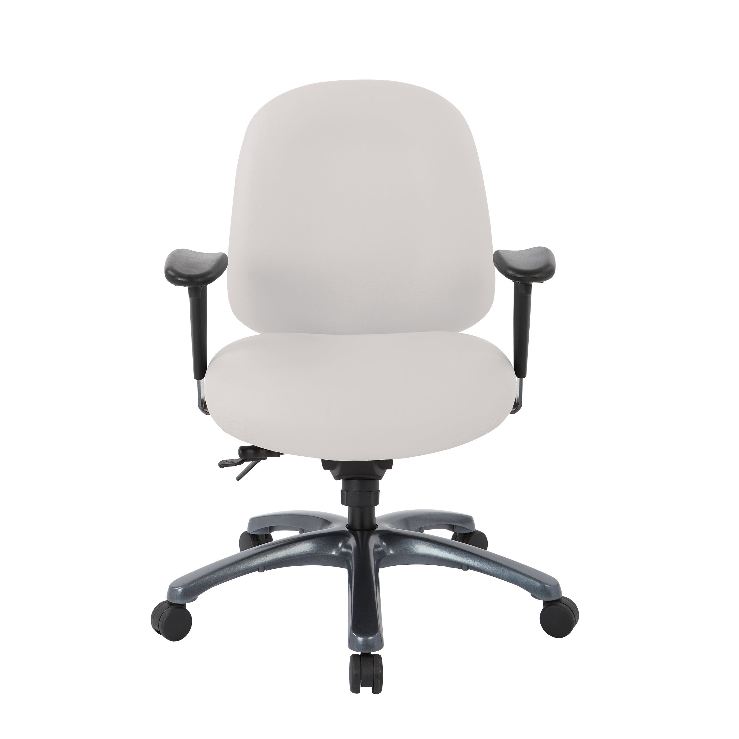Multi-Function Mid Back Chair with Seat Slider and Titanium Finish Base